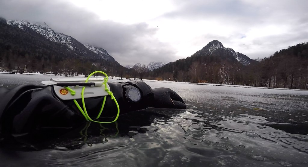 Jezero jasna potapljanje pod ledom, foto: Aleš Sulič 2018