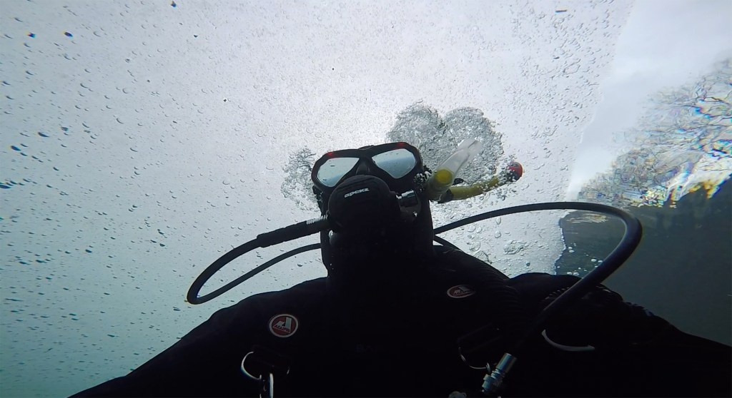 Jezero jasna potapljanje pod ledom, foto: Aleš Sulič 2018