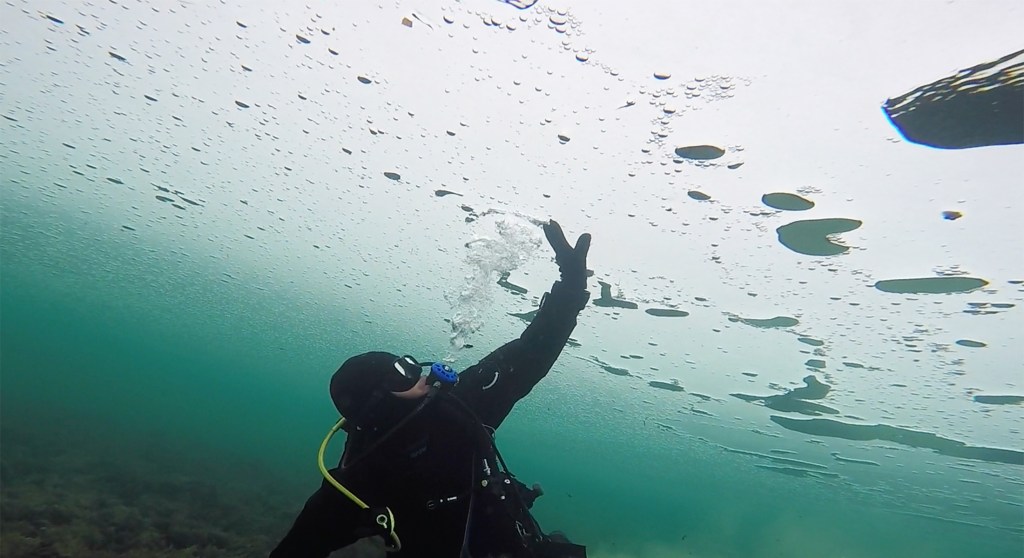 Jezero jasna potapljanje pod ledom, foto: Aleš Sulič 2018