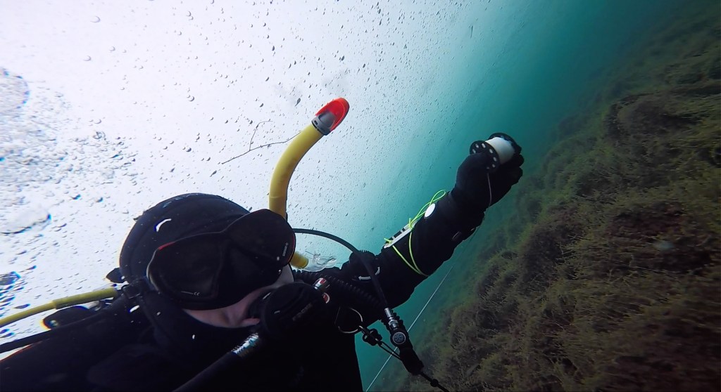 Jezero jasna potapljanje pod ledom, foto: Aleš Sulič 2018